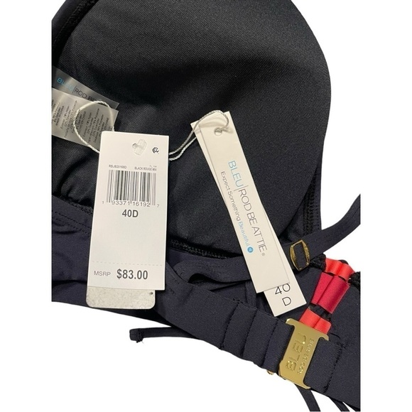 Bleu Rod Beattie Black and Rouge Lace-Up Triangle Top - Picture 5 of 5